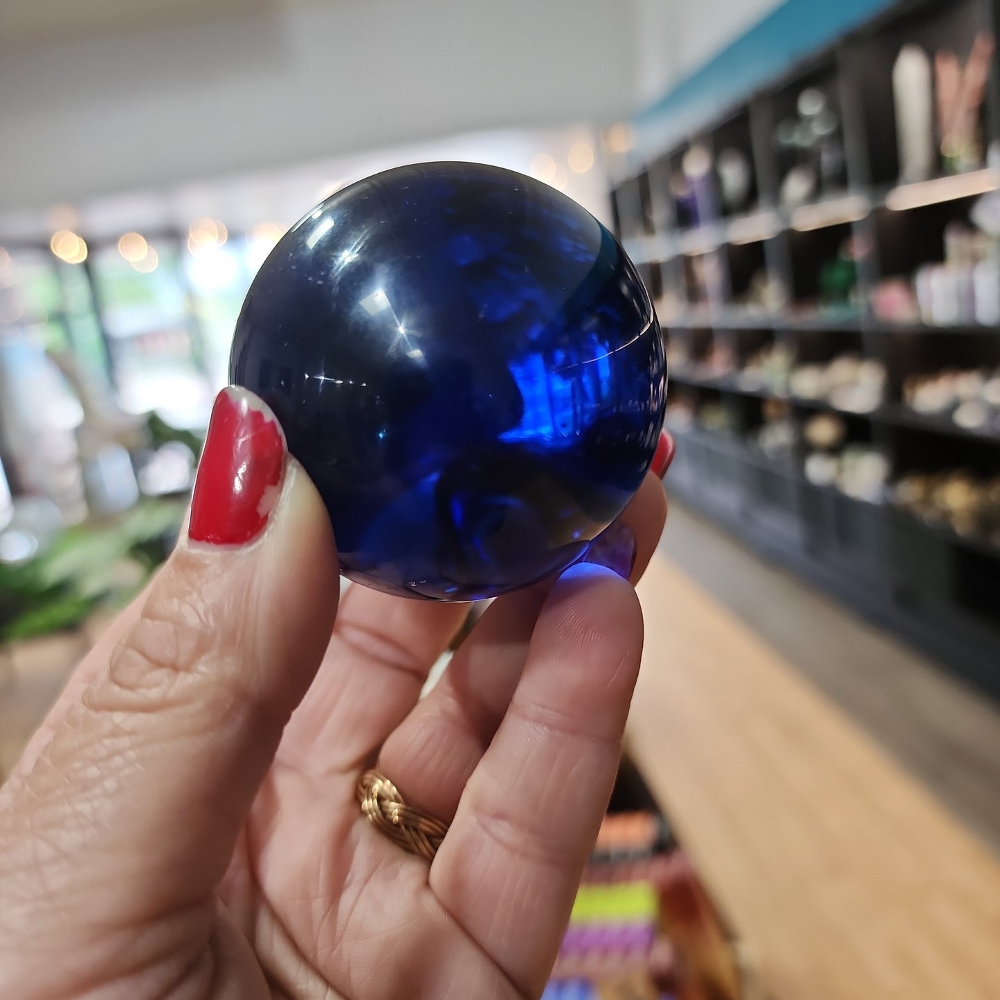 Blue Obsidian Sphere