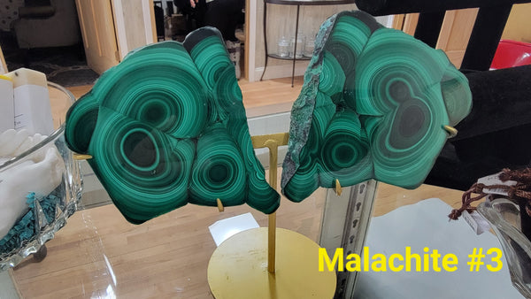 Malachite Pairs W/Stand