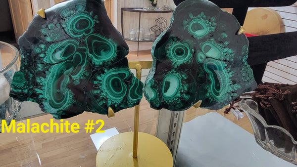 Malachite Pairs W/Stand