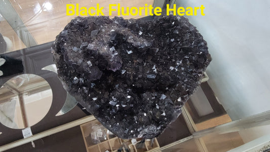 Black Fluorite Heart Specimen