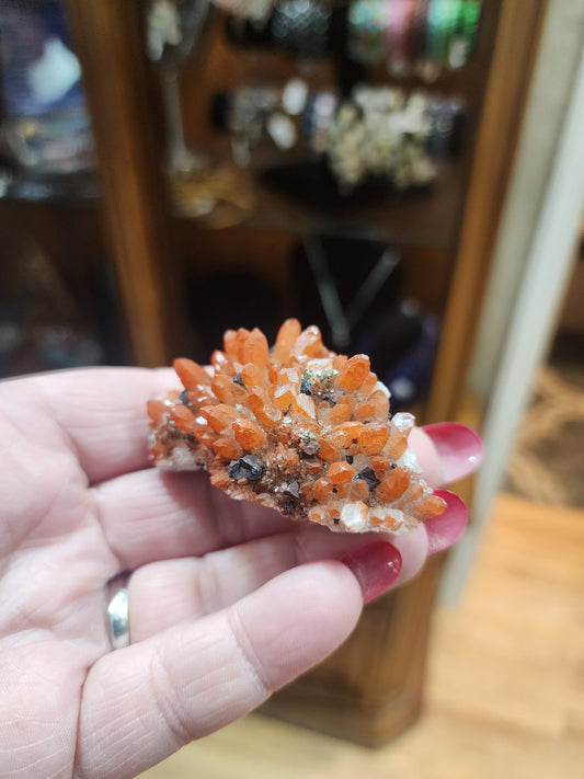 Red Quartz with Pyrite Cluster