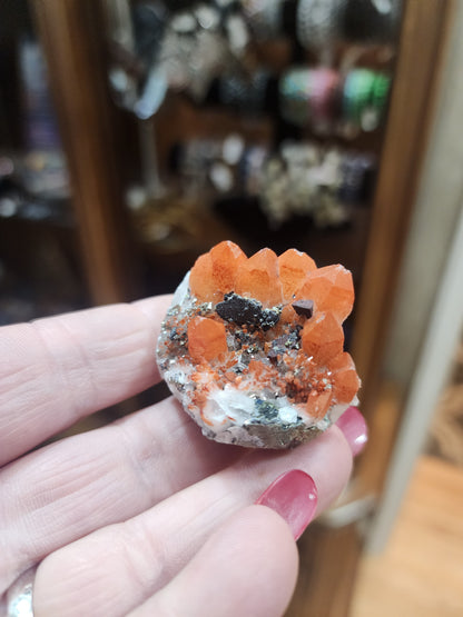 Red Quartz with Pyrite Cluster