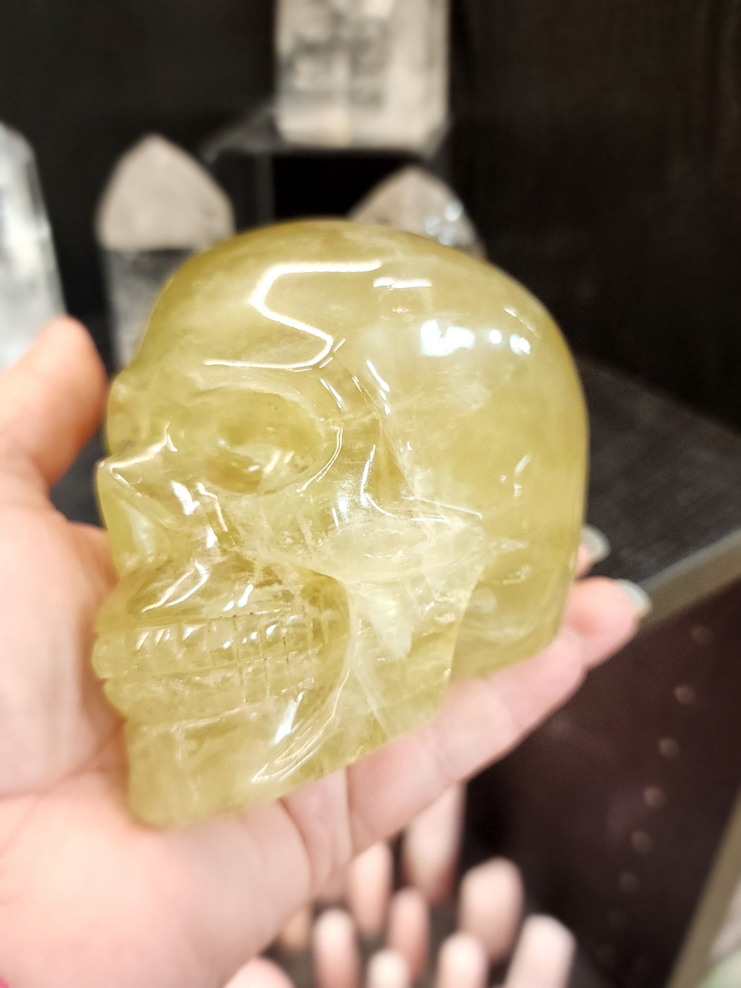 Natural Citrine Skull - 4" x 3.5"