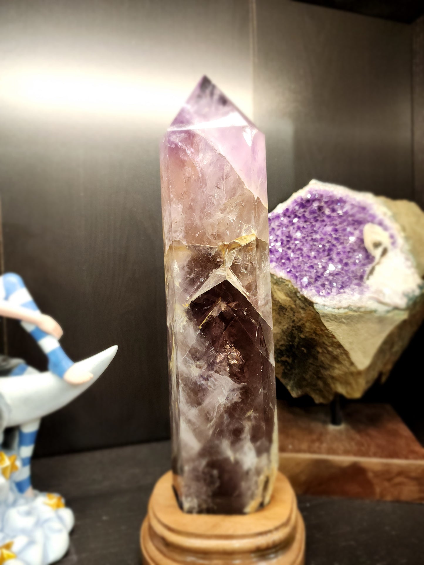 Stunning 13" Amethyst Tower with Custom Wooden Stand