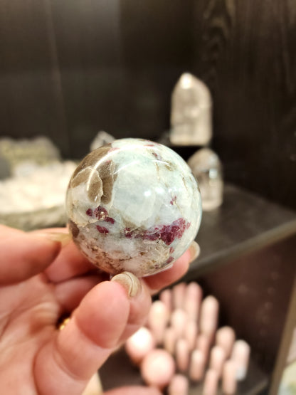 Pink Tourmaline Spheres - Harmonizing Energy Crystals