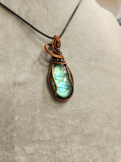 Exquisite Copper Wire Wrapped Stone Pendants