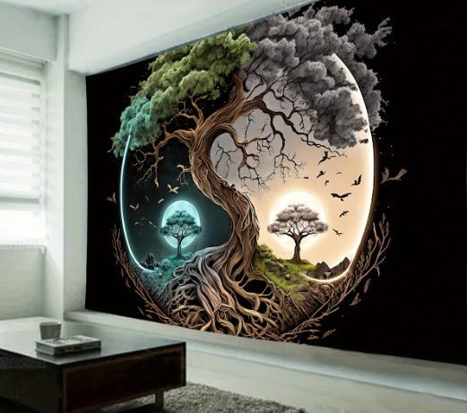 Yin Yang Tree Tapestry