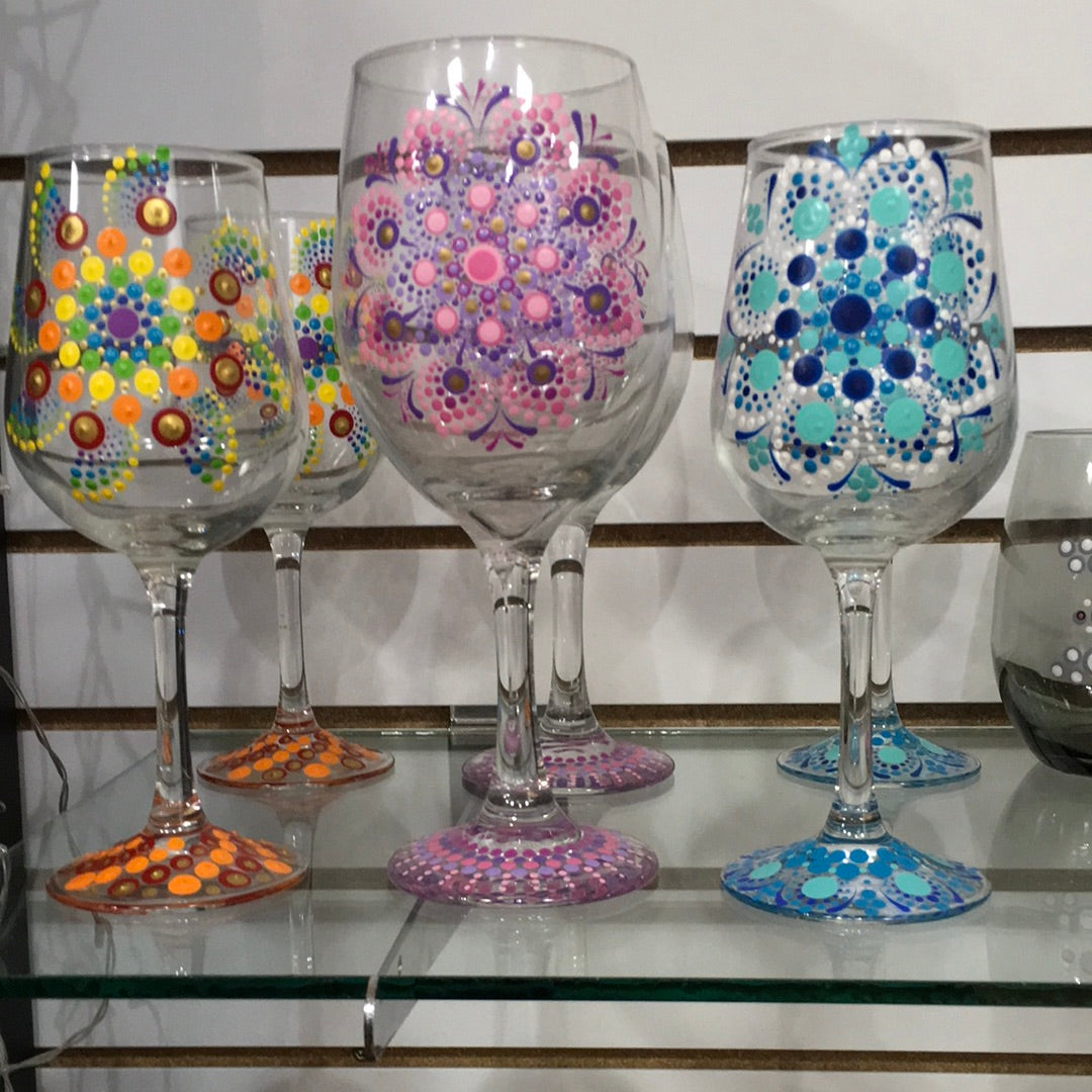 Mandala Wine Glasses (stemmed and stemless)