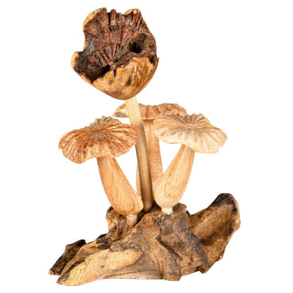 3 WOODEN MUSHROOM