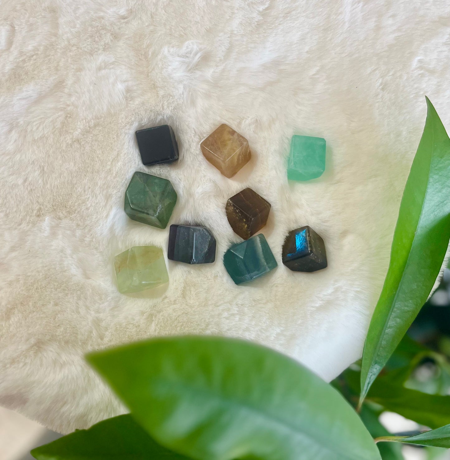 Rainbow Fluorite Cubes