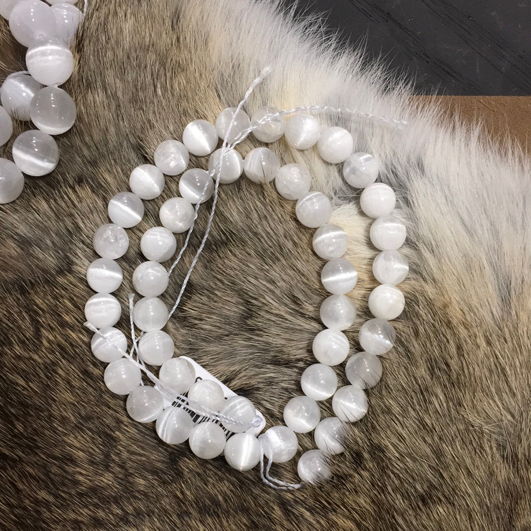 Selenite Bead Strands