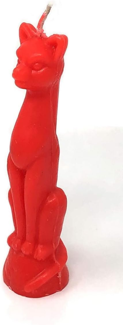 Red Cat Figure Candle 6-7"