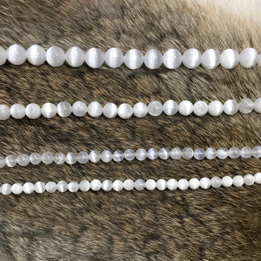 Selenite Bead Strands