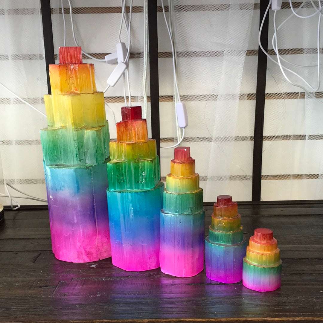 Rainbow Selenite Towers