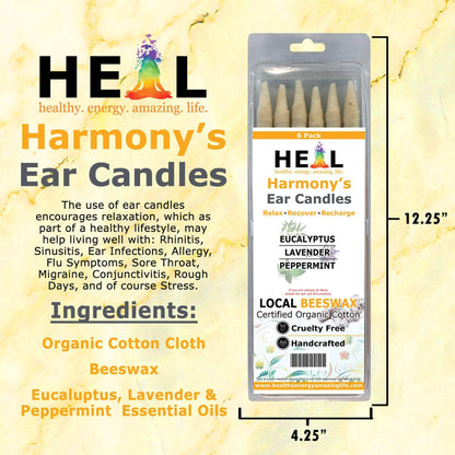 Eucalyptus, Lavender & Peppermint Beeswax Ear Cand: 2-Pack