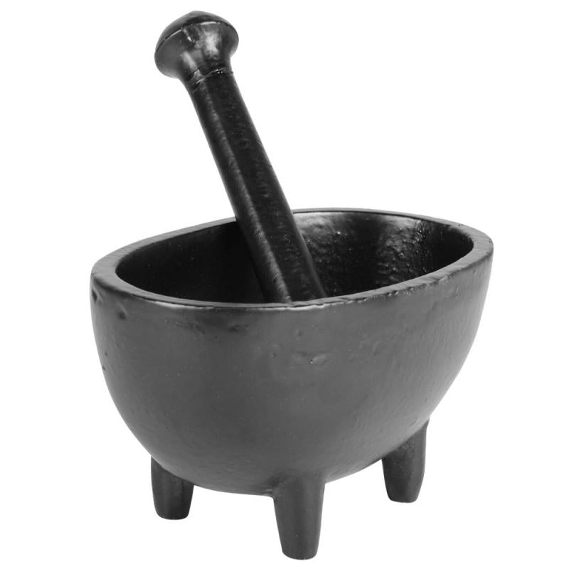 CAST IRON MORTAR & PESTLE 5.5" x 3.5" x 3.1" 6" Pestle