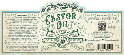 Organic Cold Pressed Castor Oil Hexane Free USA bottled: 16 oz