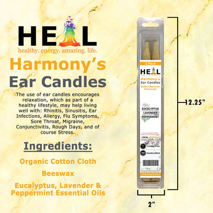 Eucalyptus, Lavender & Peppermint Beeswax Ear Cand: 2-Pack