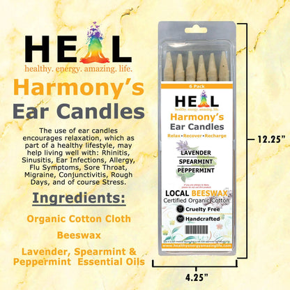 Lavender, Spearmint & Peppermint Beeswax Ear Candl: 2-Pack