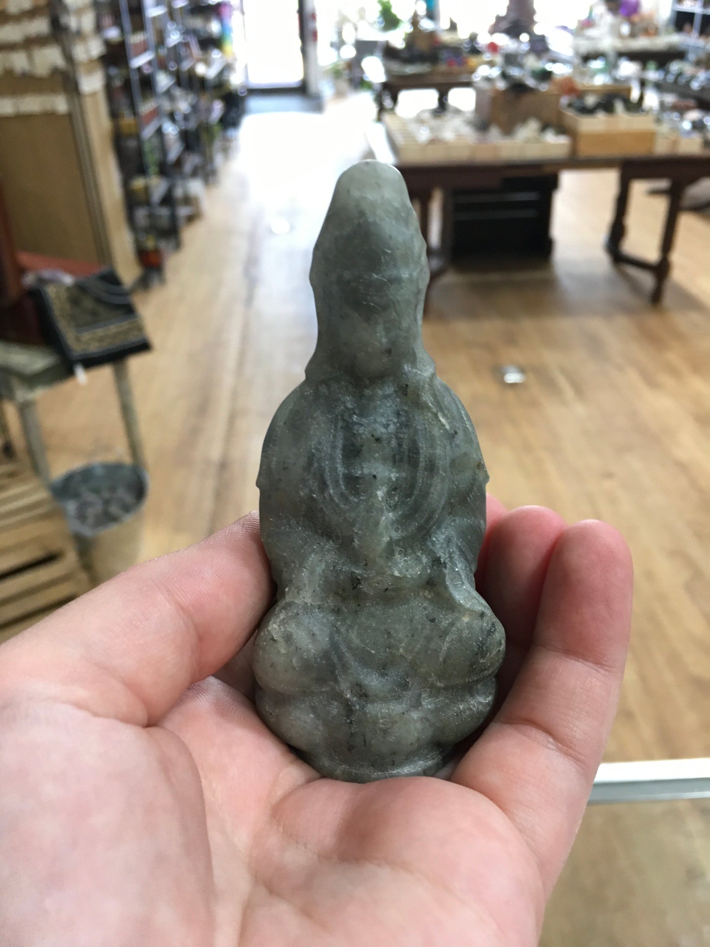 Goddess Guanyin Labradorite Statue