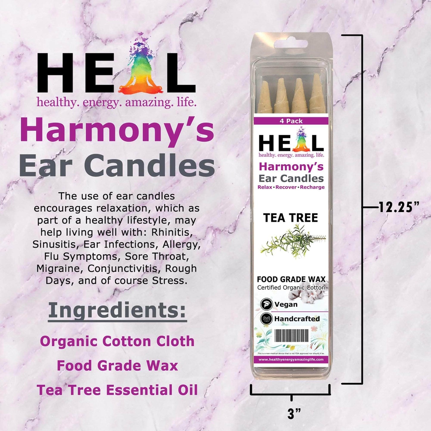 Tea Tree Ear Candles by Doc Harmony: 2-Pack