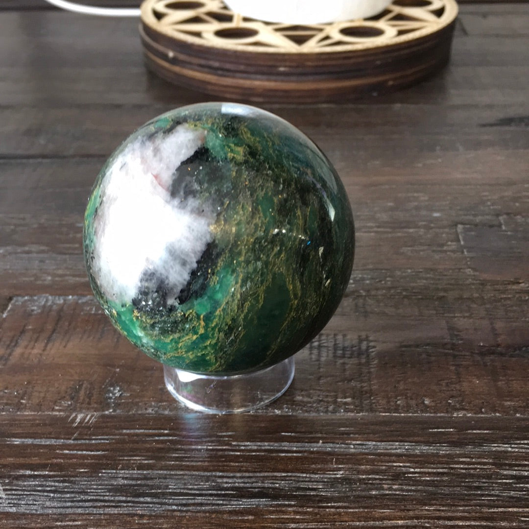 Green Zyosite Spheres