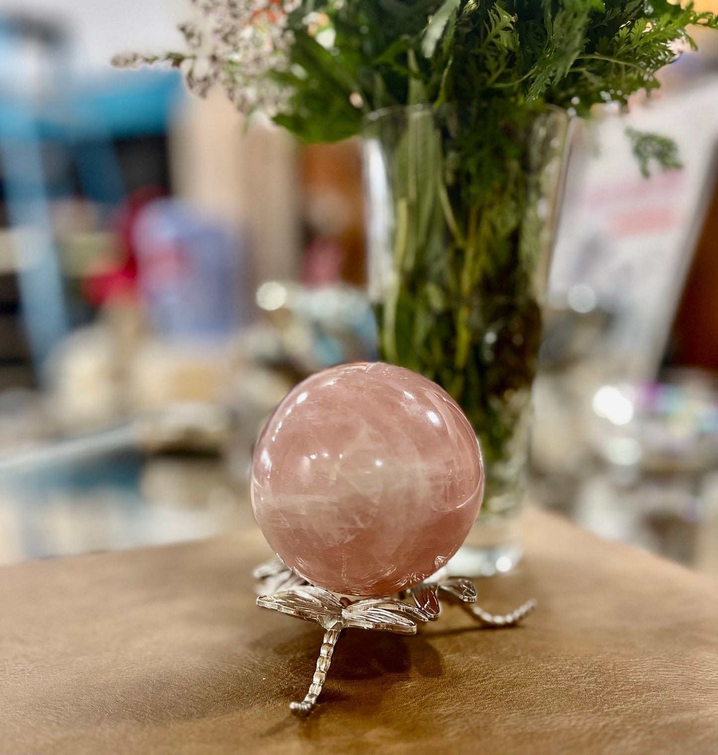 Gorgeous Star Rose Quartz Sphere