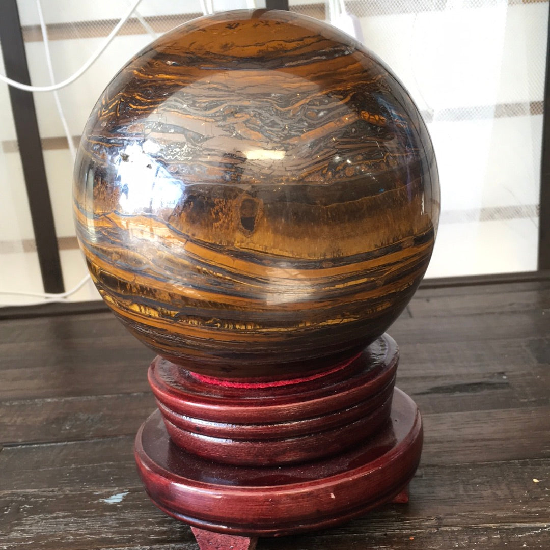 5" Tiger's Eye/Iron Sphere