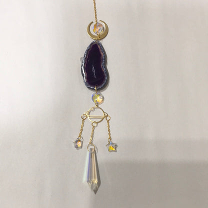 Agate slice sun catchers