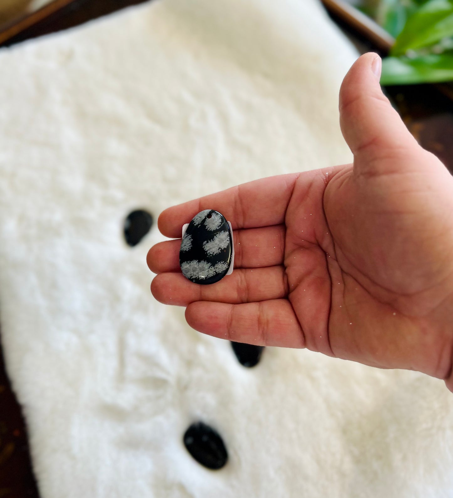 Snowflake Obsidian Pendant