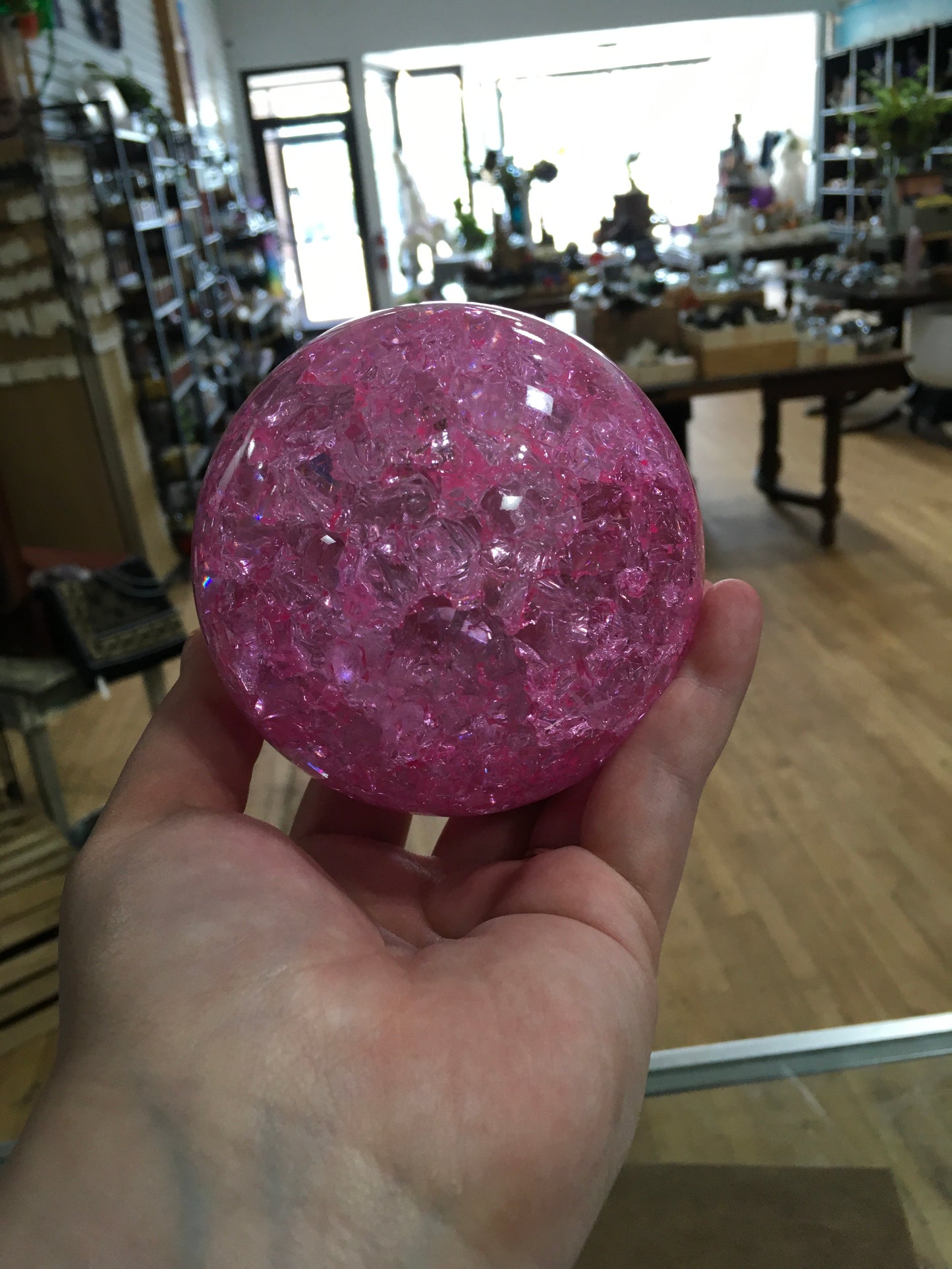 Pink Crackle Sphere