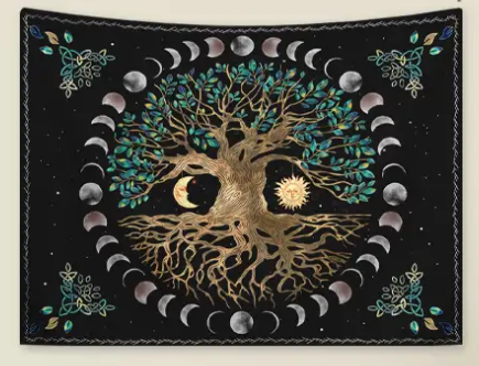 TapestryTree of Life with Moon Phases