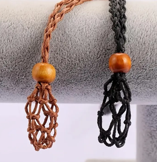 Basket Macrame Crystal Necklace