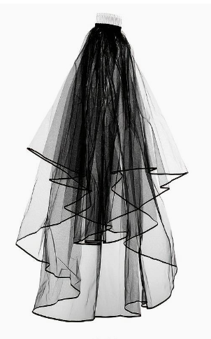 Black Gothic Bridal Veil