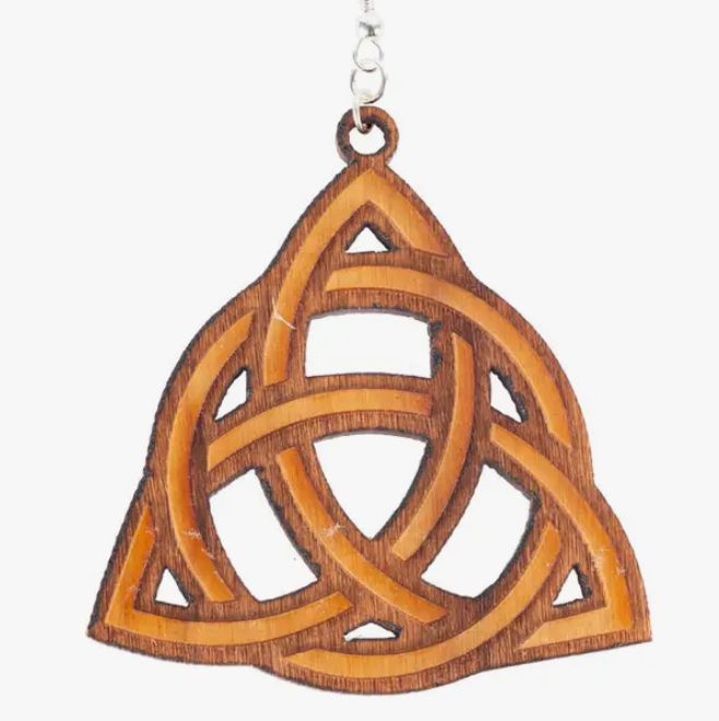 Triquetra Wood Earrings