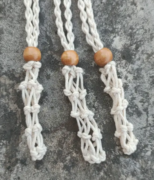 Basket Macrame Crystal Necklace