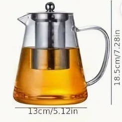 Glass Teapot With Infuser, Lid  (43.9oz.)