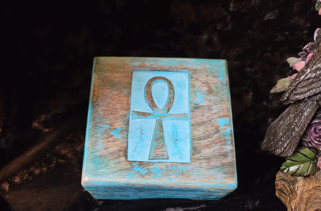 Ankh Wooden Box 5.5" x 5".25"