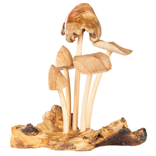 WOODEN 5 MUSHROOMS