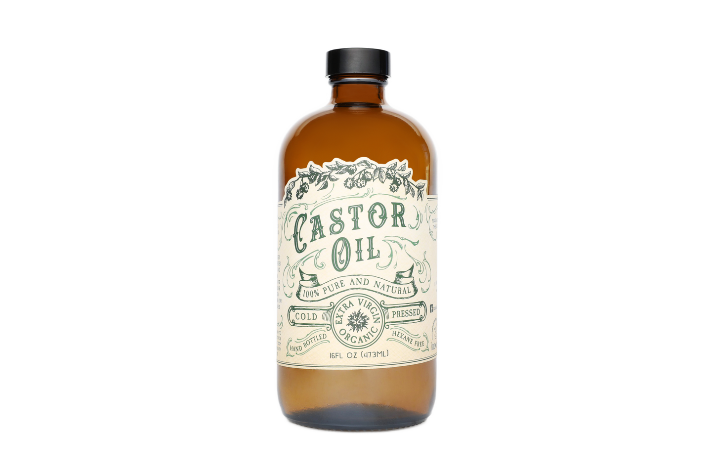 Organic Cold Pressed Castor Oil Hexane Free USA bottled: 16 oz