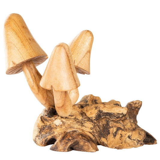 WOODEN 3 MUSHROOMS