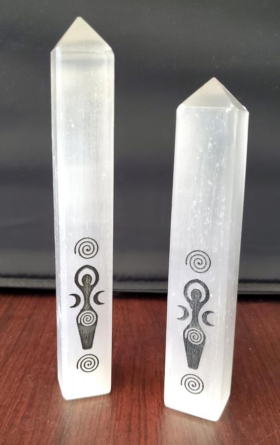 Goddess of the Earth Selenite Obelisk