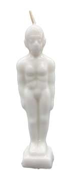 White Male Figure Candle 7"