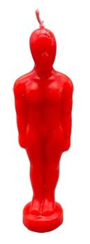 Red Male Figure Candle 7"