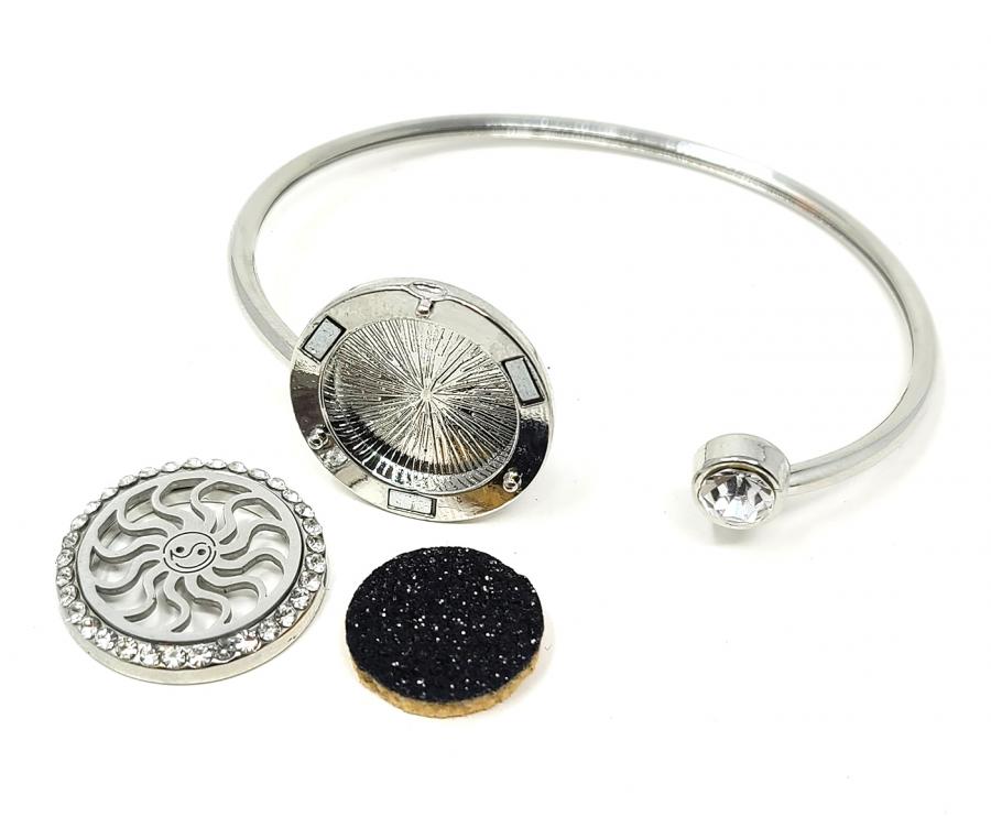 Aromatherapy Diffuser Bangle Bracelet with Removable Disks