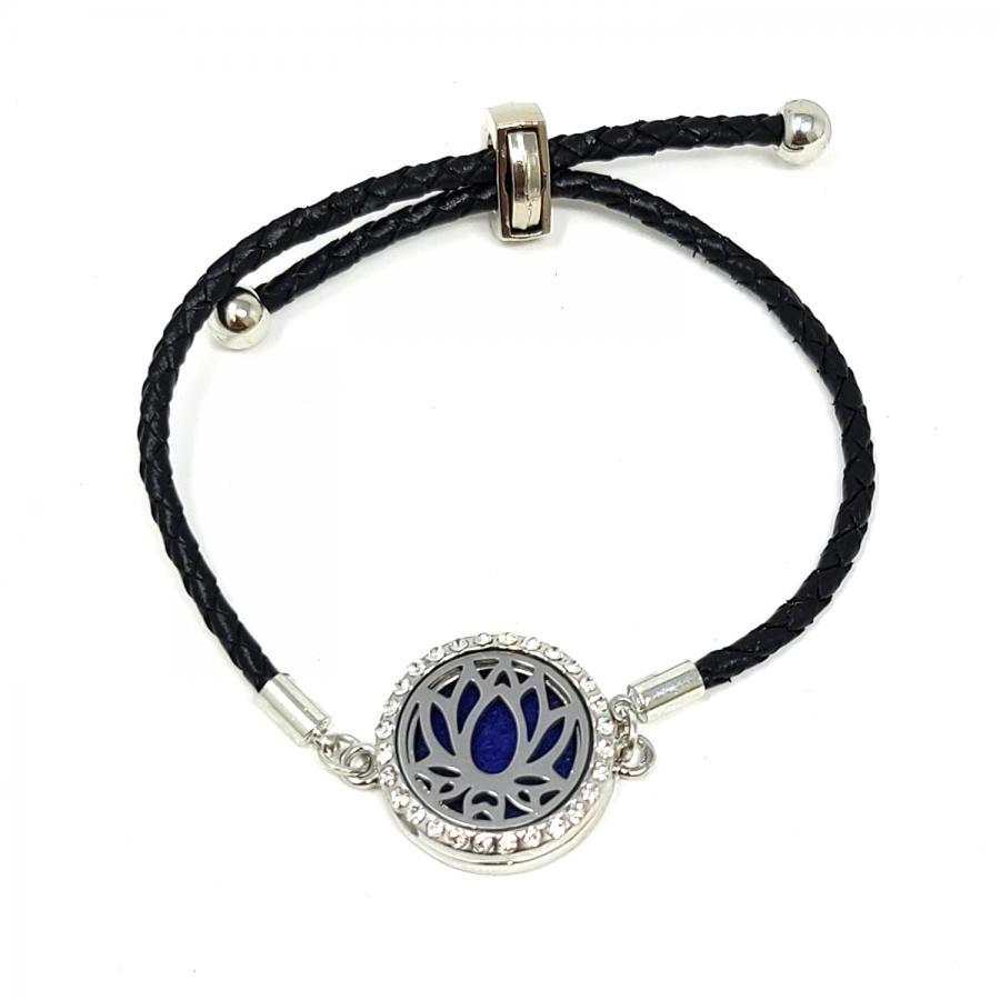 Aromatherapy Diffuser Leather Cord Bracelet with Removable Disks