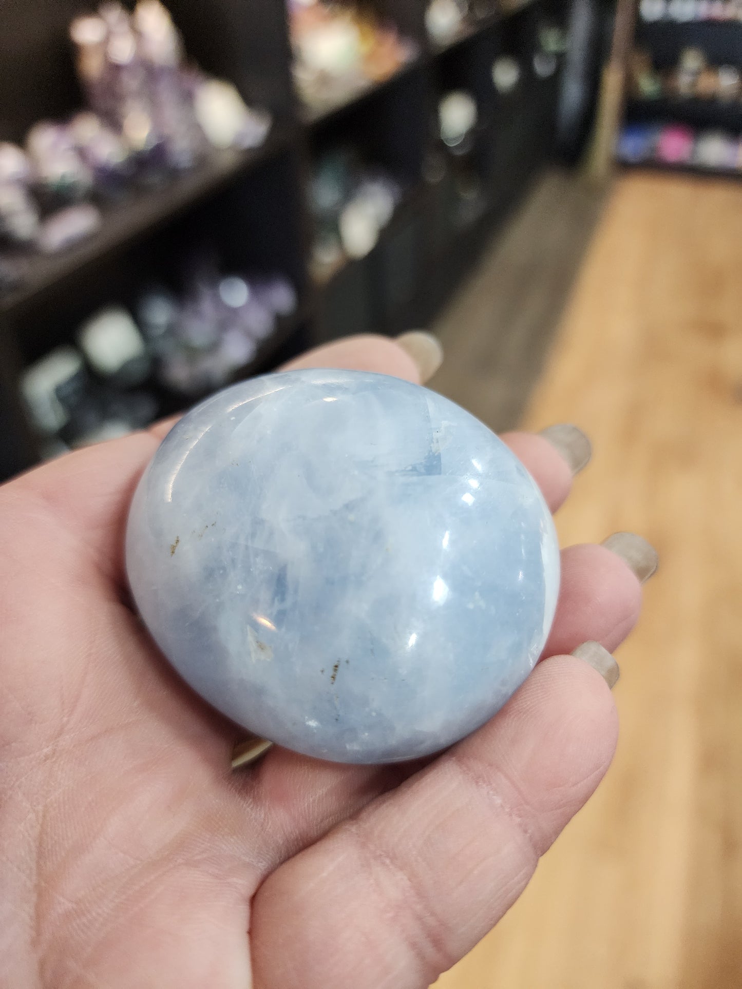 Blue Calcite Palmstones