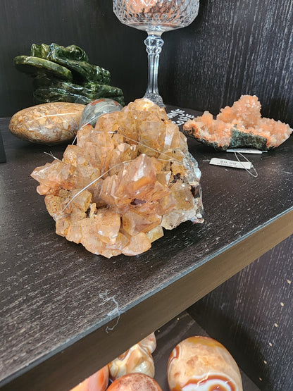 Lambian Citrine on Red Calcite Matrix