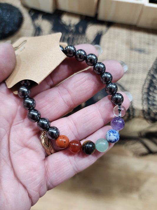 8mm Hematite Chakra Bracelet