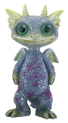 Mischievous Blue and Green Baby Dragon Figurine